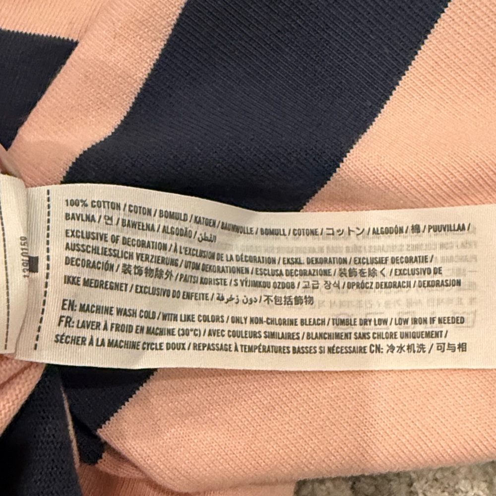 Abercrombie Women’s  Rugby Style Stripe Long-Sleeve Shirt - Pink & Navy - Picture 3 of 3